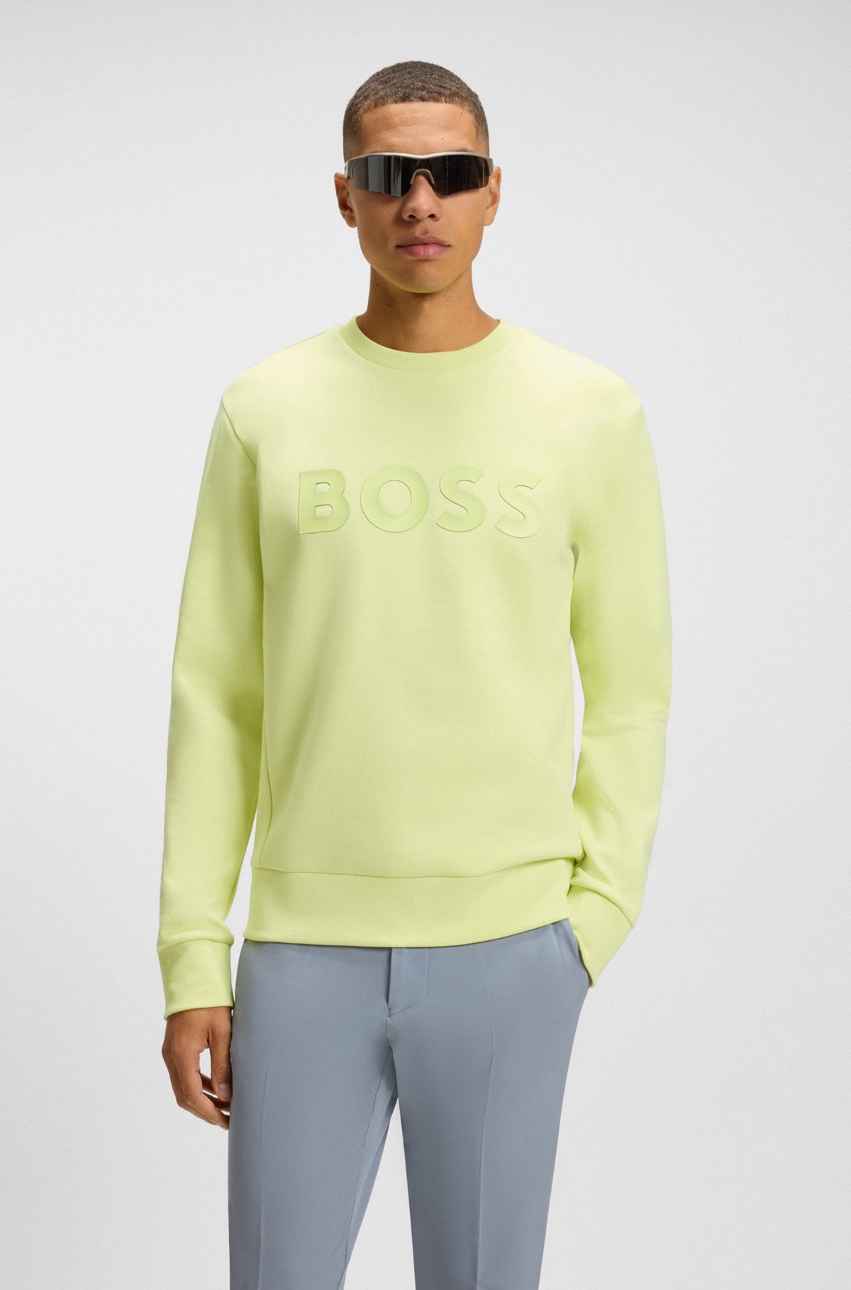 STRETCH-COTTON SWEATSHIRT WITH SANDWICH LOGO - 2
