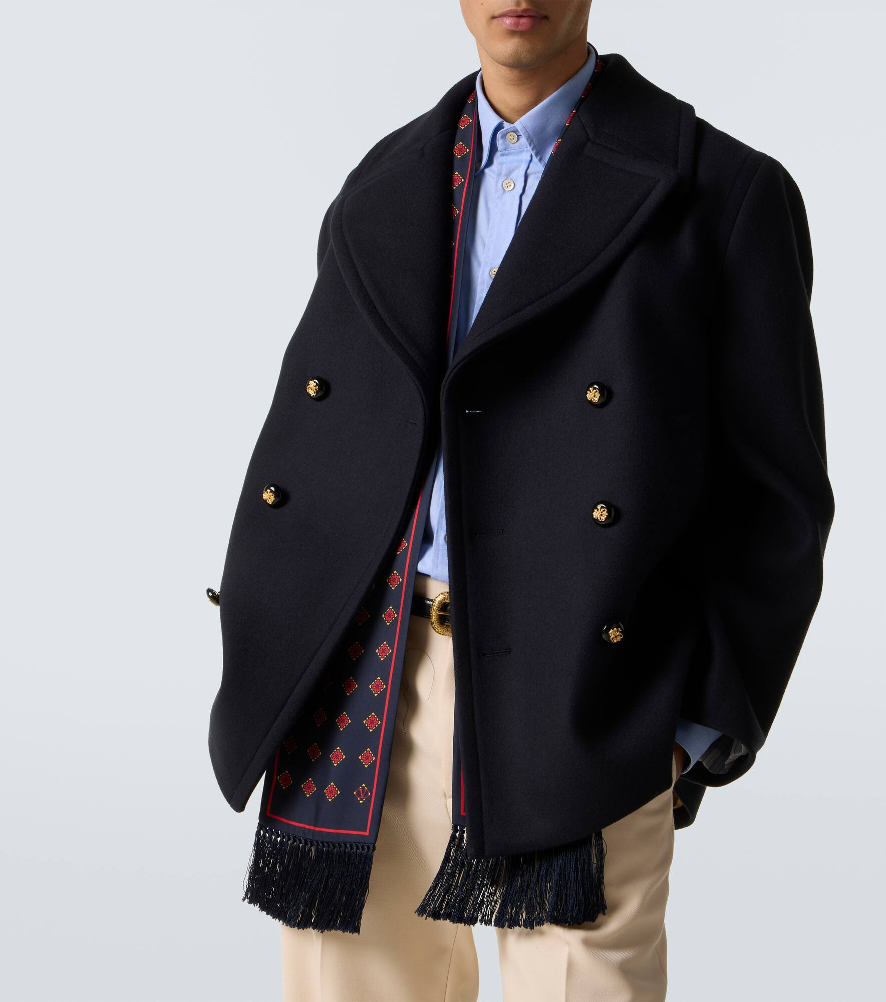 Double-breasted virgin wool jacket - 5