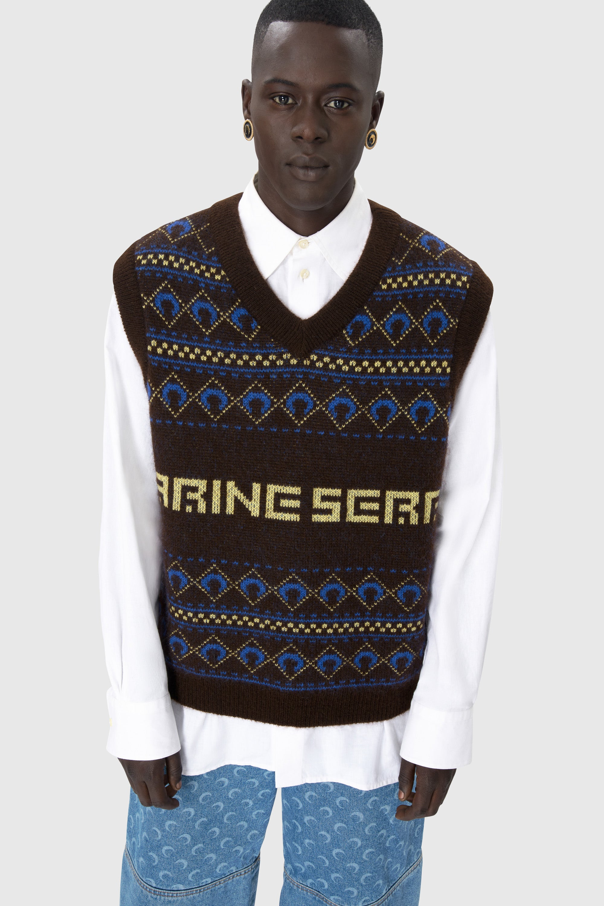 Marine Serre Jacquard Knit Vest - 4