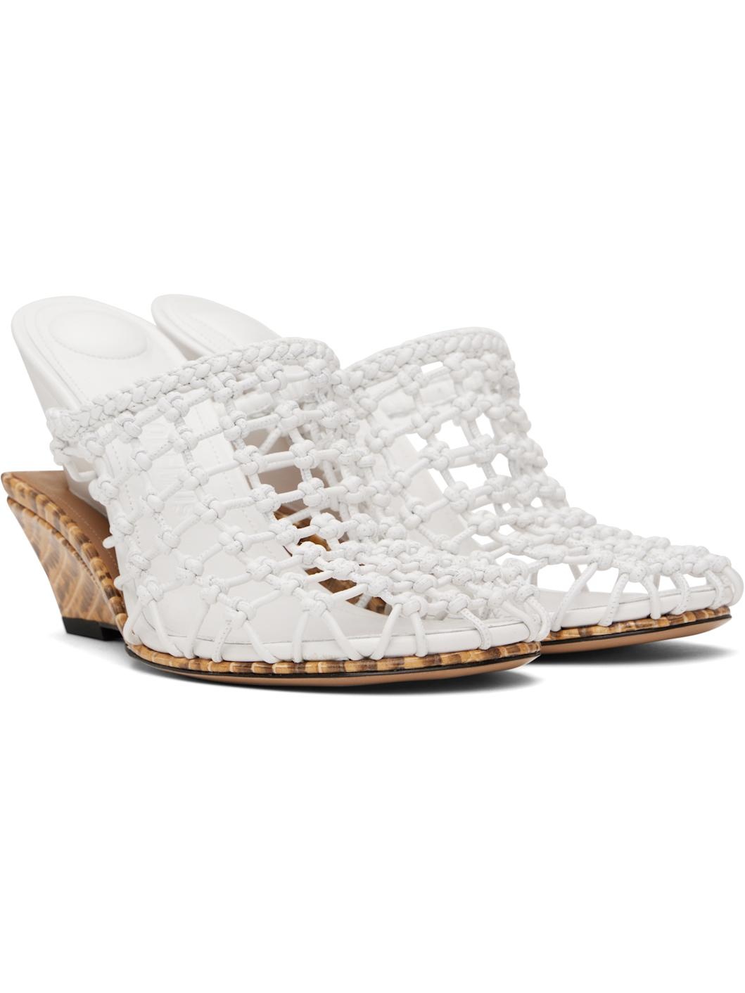 White & Beige La Croisière 'The double woven' Mules - 4