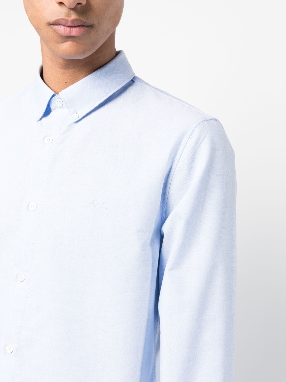 logo-embroidered button-down shirt - 5