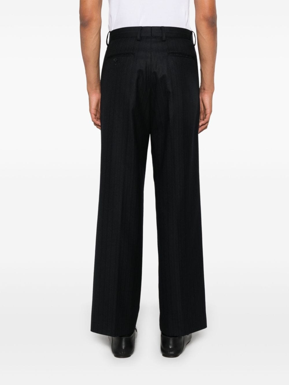 pinstriped flannel trousers - 4