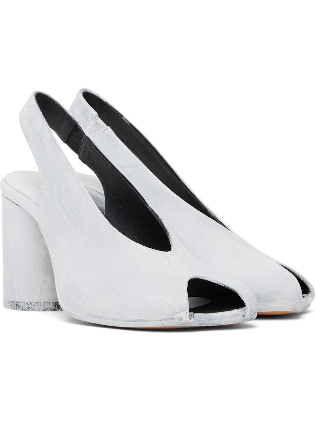 White Painted Anatomic Heeled Sandals - 4