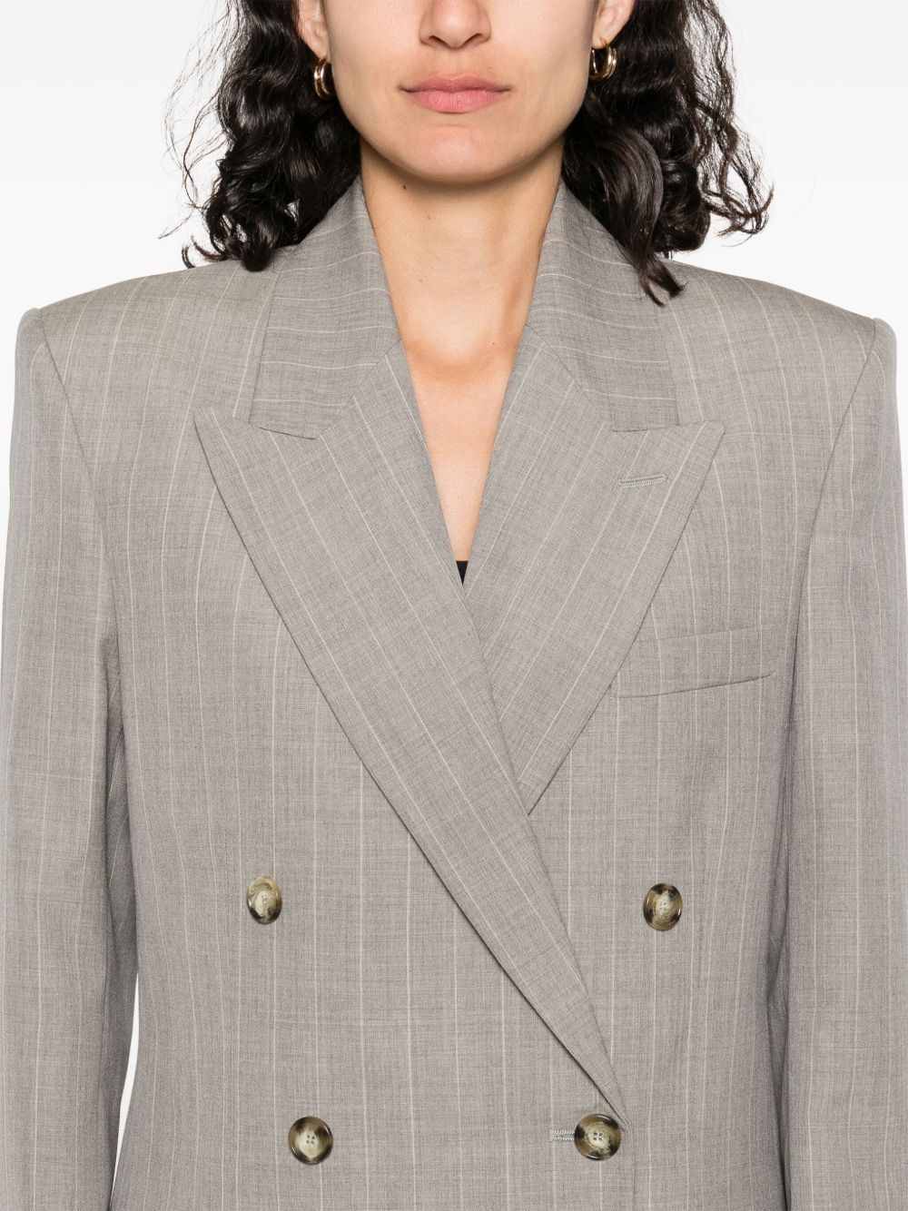 pinstripe-pattern blazer - 5