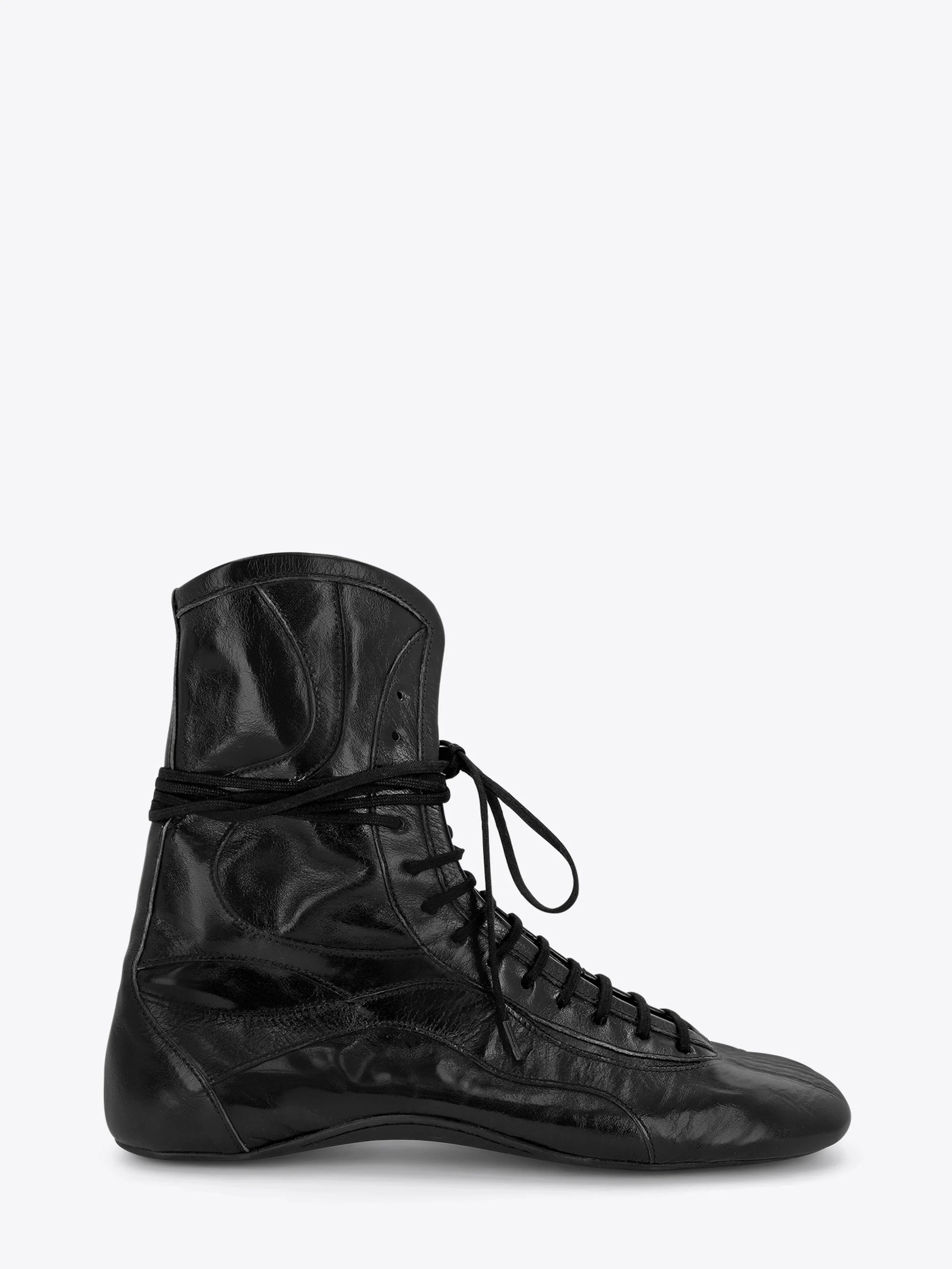 LEATHER HIGH TOP SNEAKERS - 1
