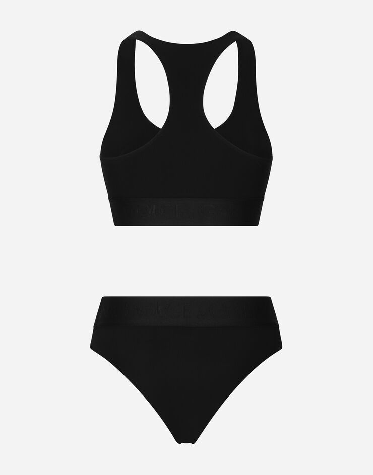 Bralette swimsuit with branded elastic - 2
