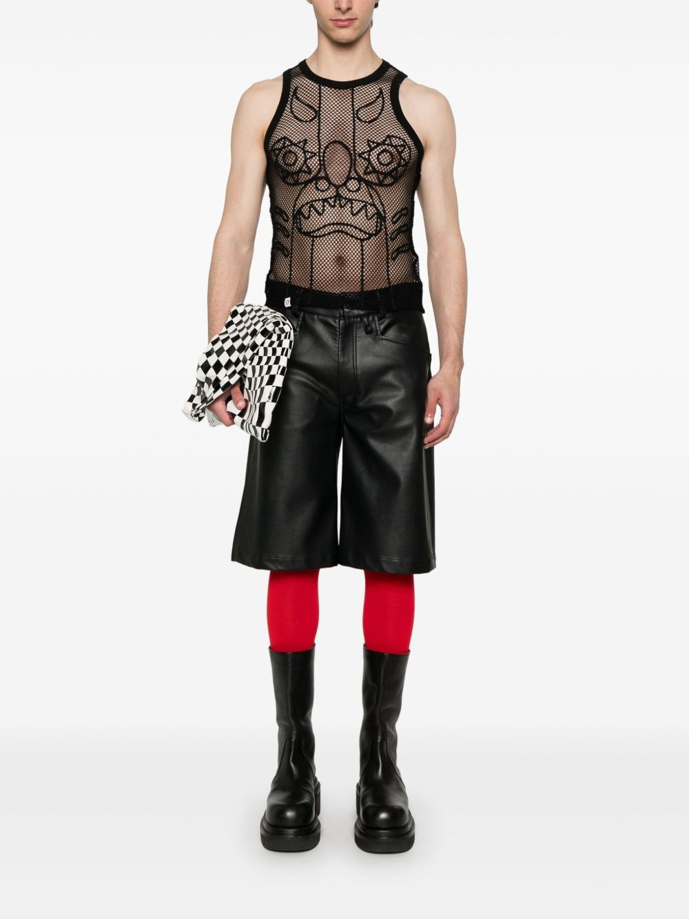 Graphic Net top - 2