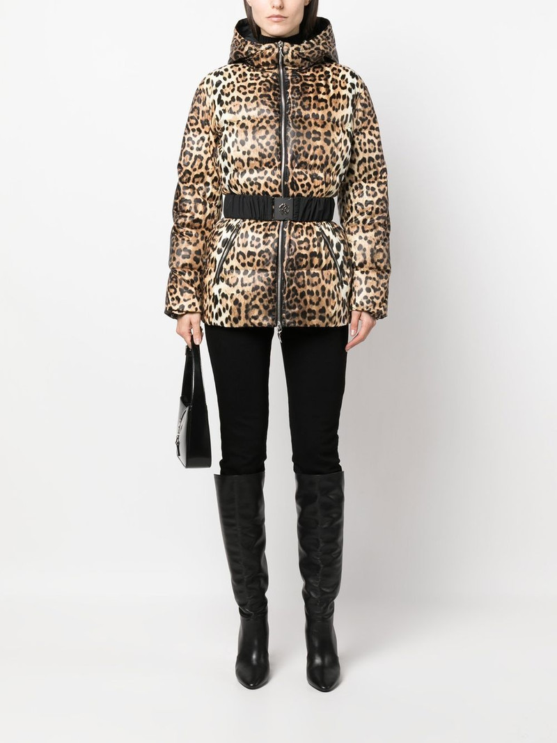 Roberto Cavalli leopard-print padded jacket outlook