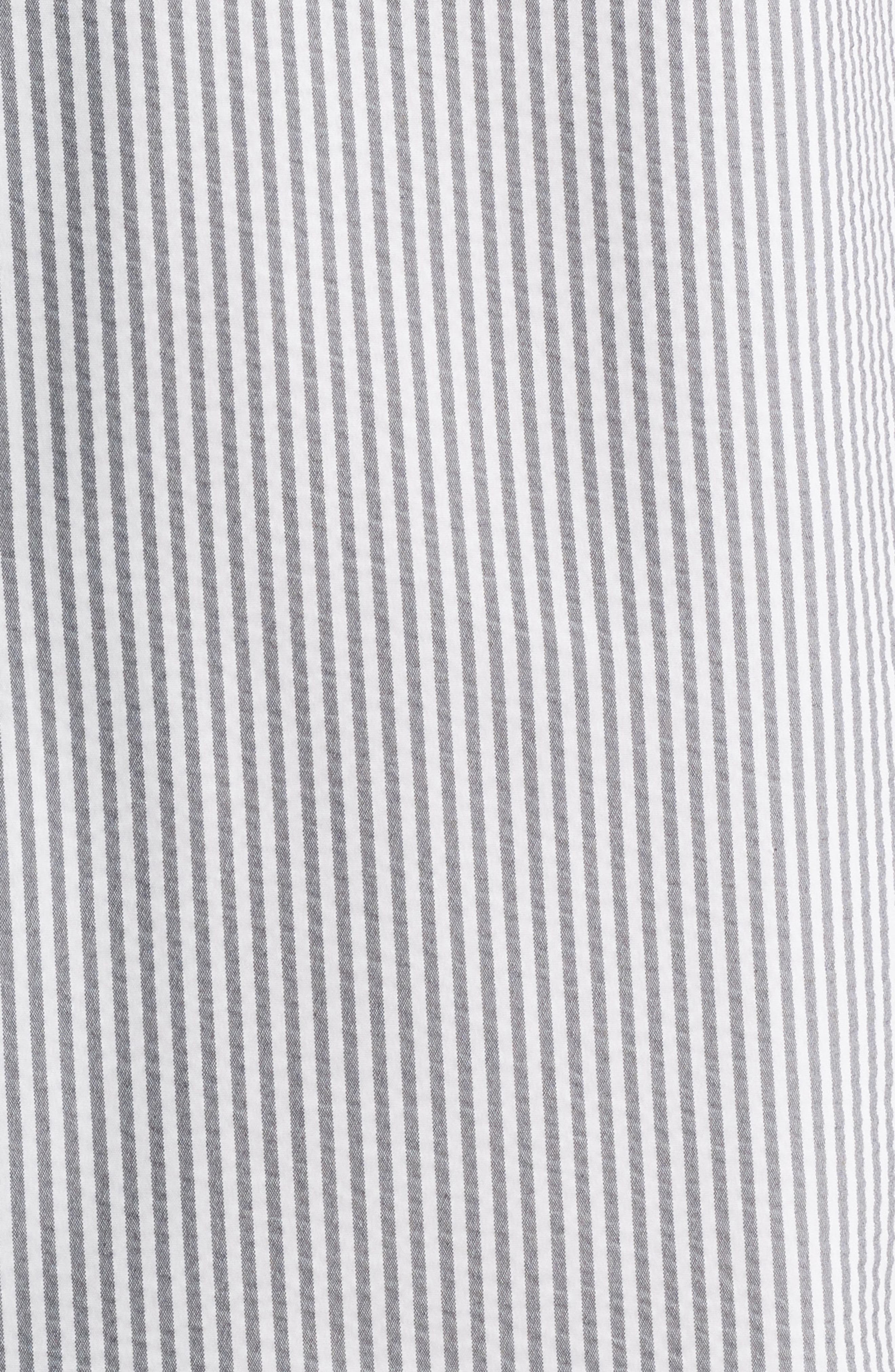BOSS Velvetfish Stripe Seersucker Camp Shirt in Navy at Nordstrom - 6