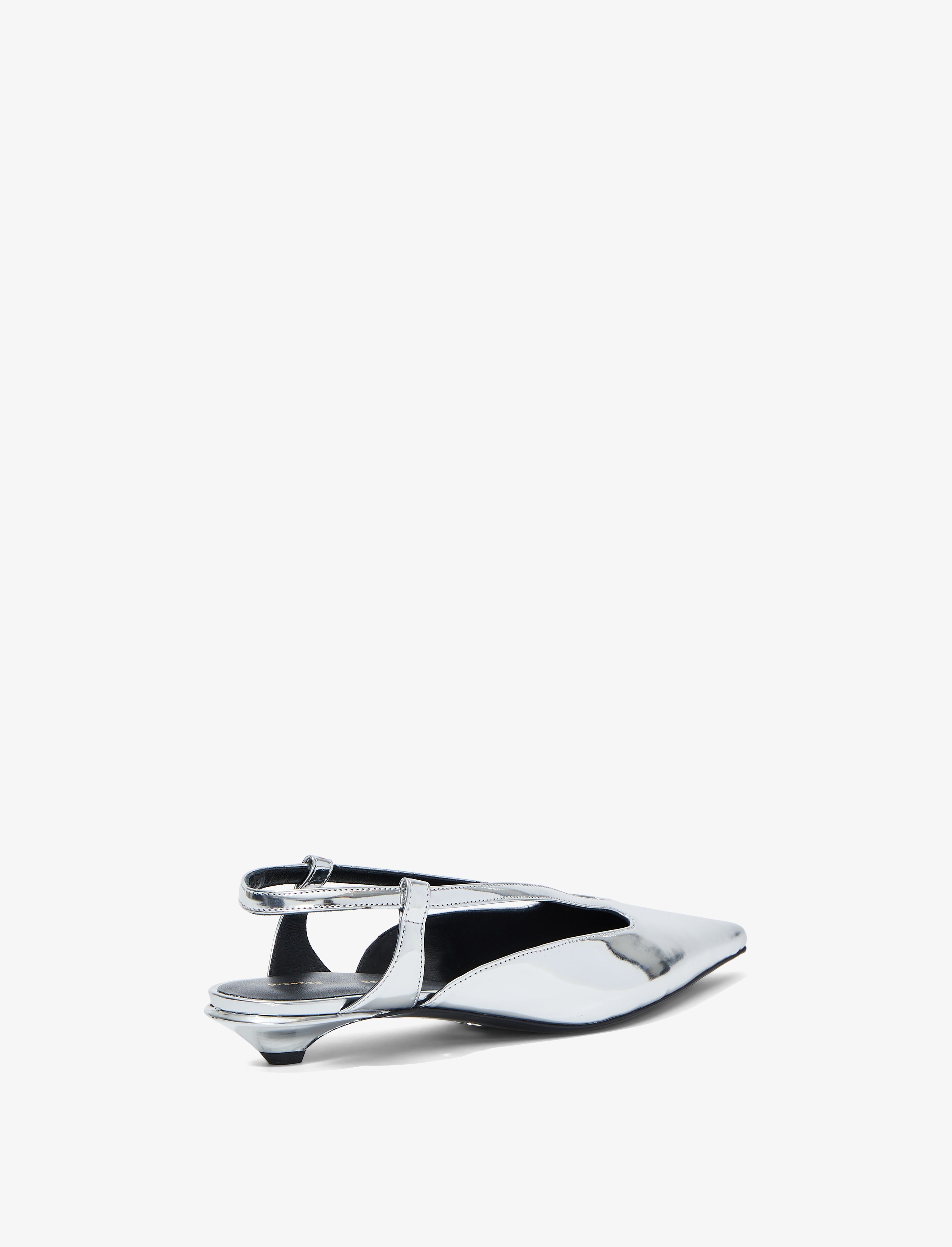 Point Slingback Pumps in Mirrored Metallic - 3