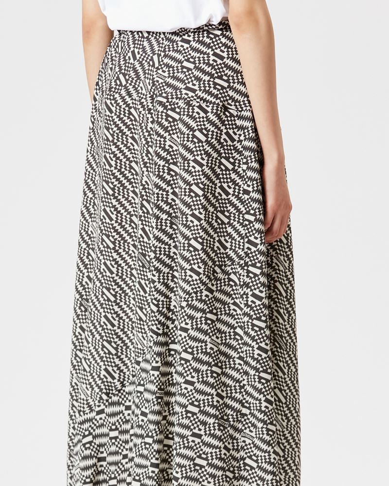 ALONA LONG MONOGRAM SKIRT - 5