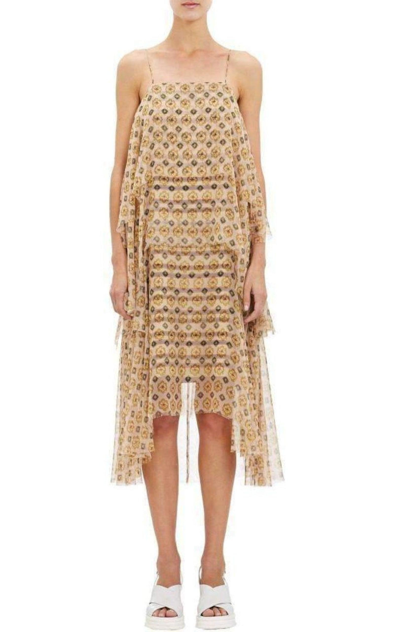 Tiered Chiffon Slip Silk Dress - 2
