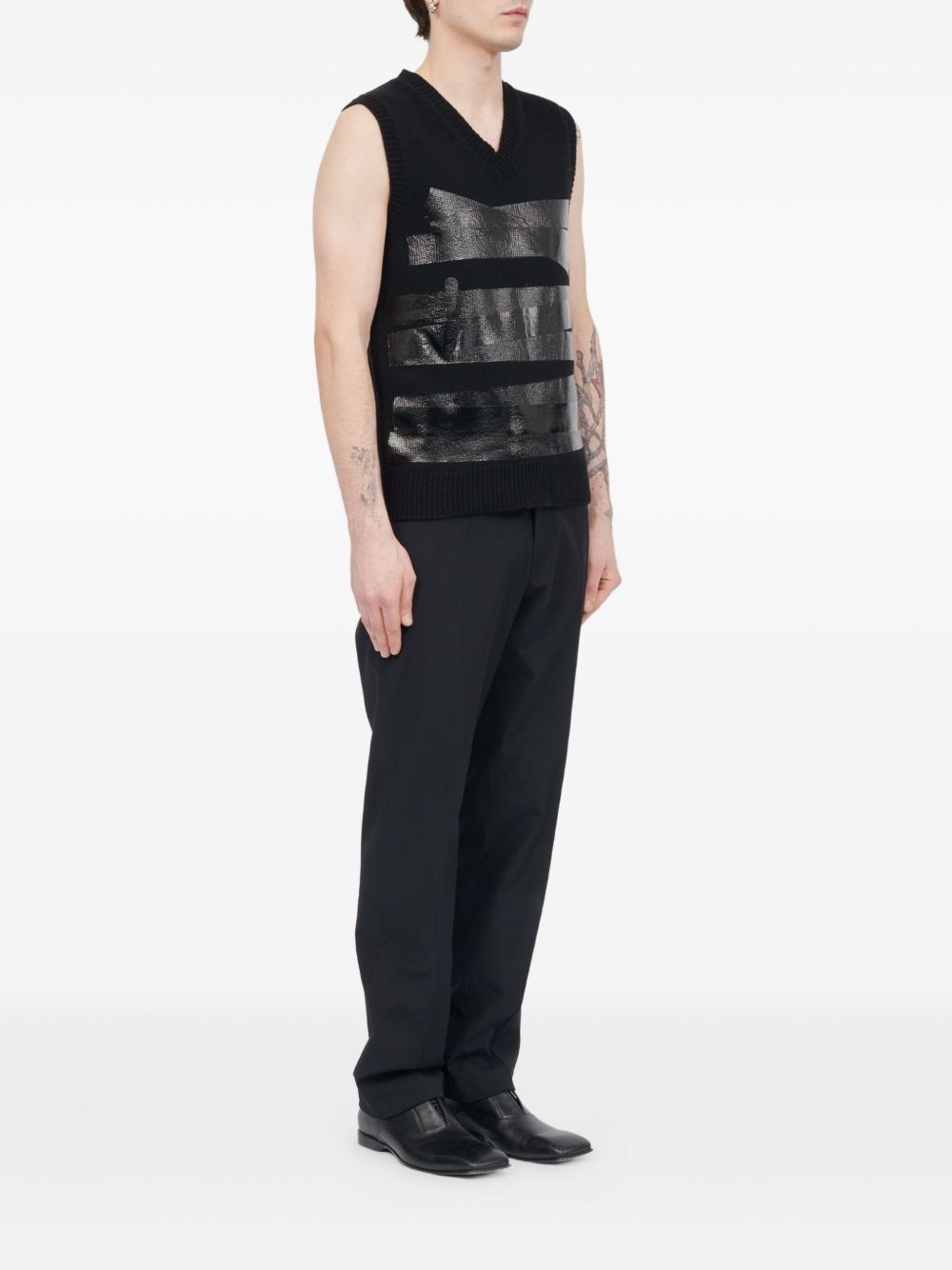 V-neck wool vest - 3