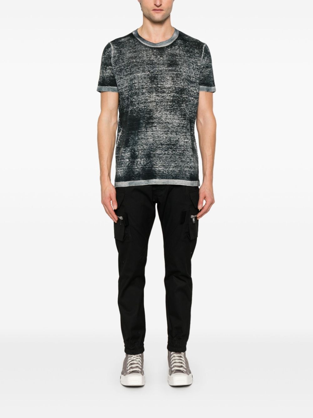 bleached-effect T-shirt - 2