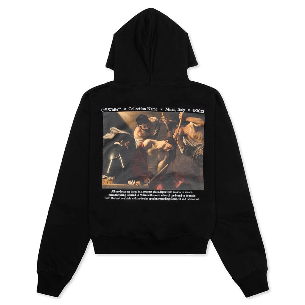 OFF-WHITE C/O VIRGIL ABLOH CARAVAGGIO CROWNING OVER HOODIE - BLACK/WHITE - 2