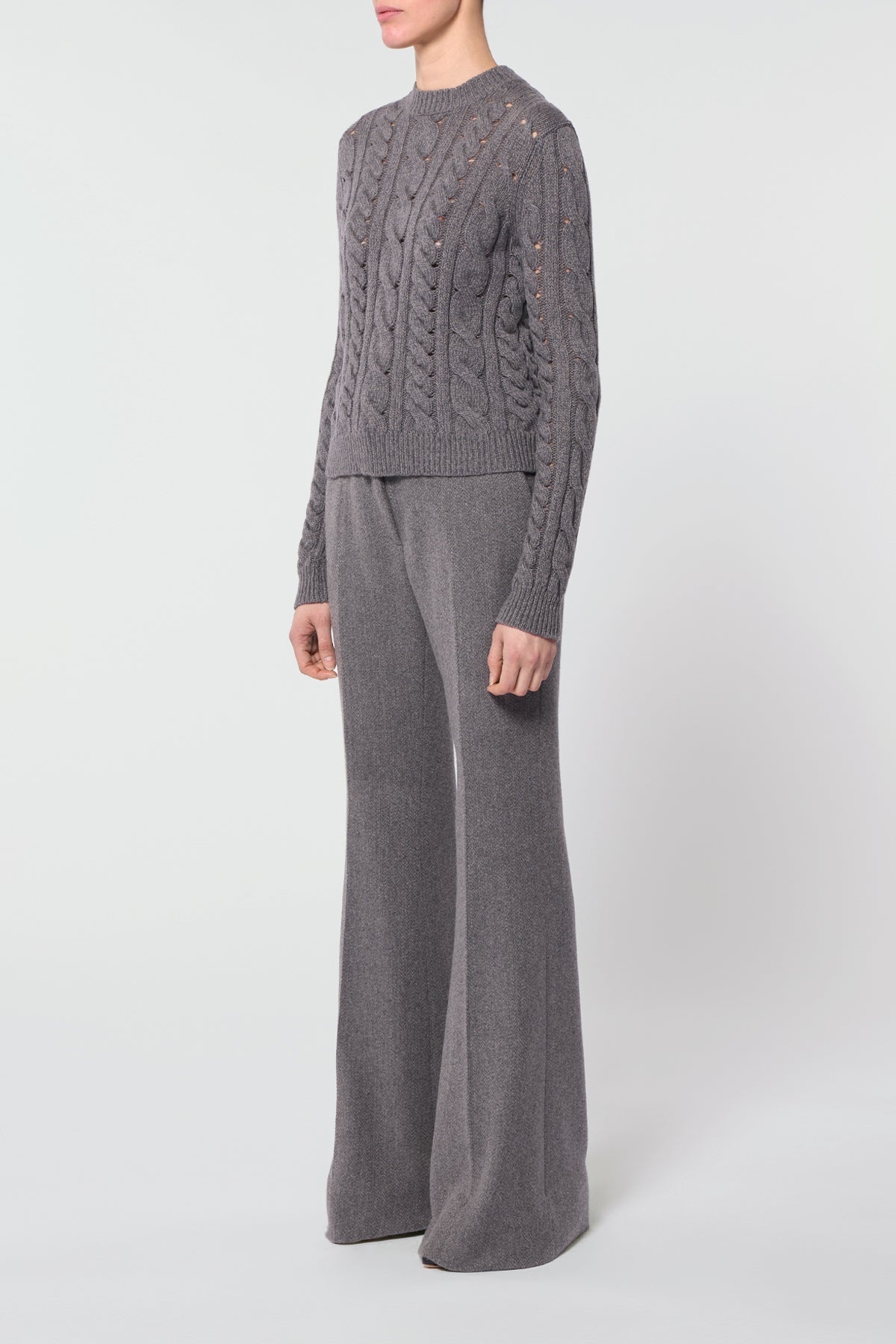 Anthea Knit Sweater in Dark Grey Multi Cashmere - 3