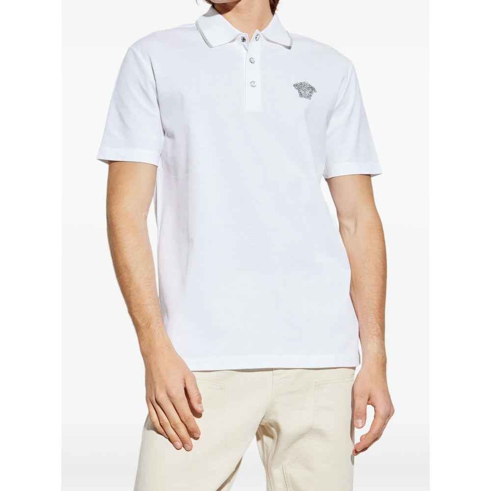 Versace White Polo Shirts Men - 4