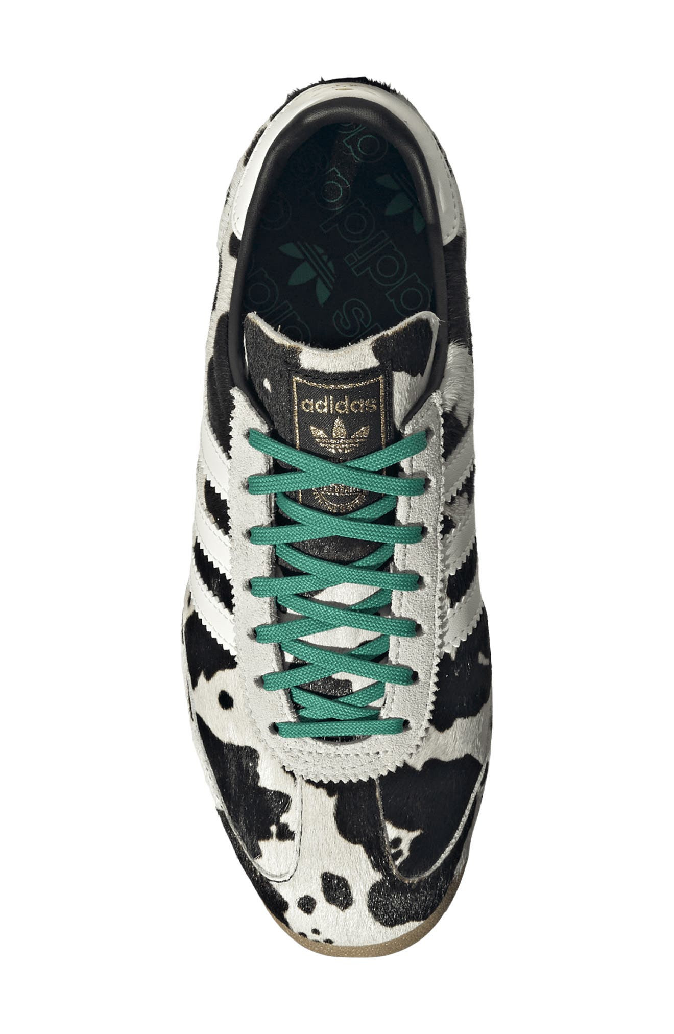 adidas SL 72 OG 'Cow' Genuine Calf Hair Sneaker in Black/Off White/Court Green at Nordstrom - 4