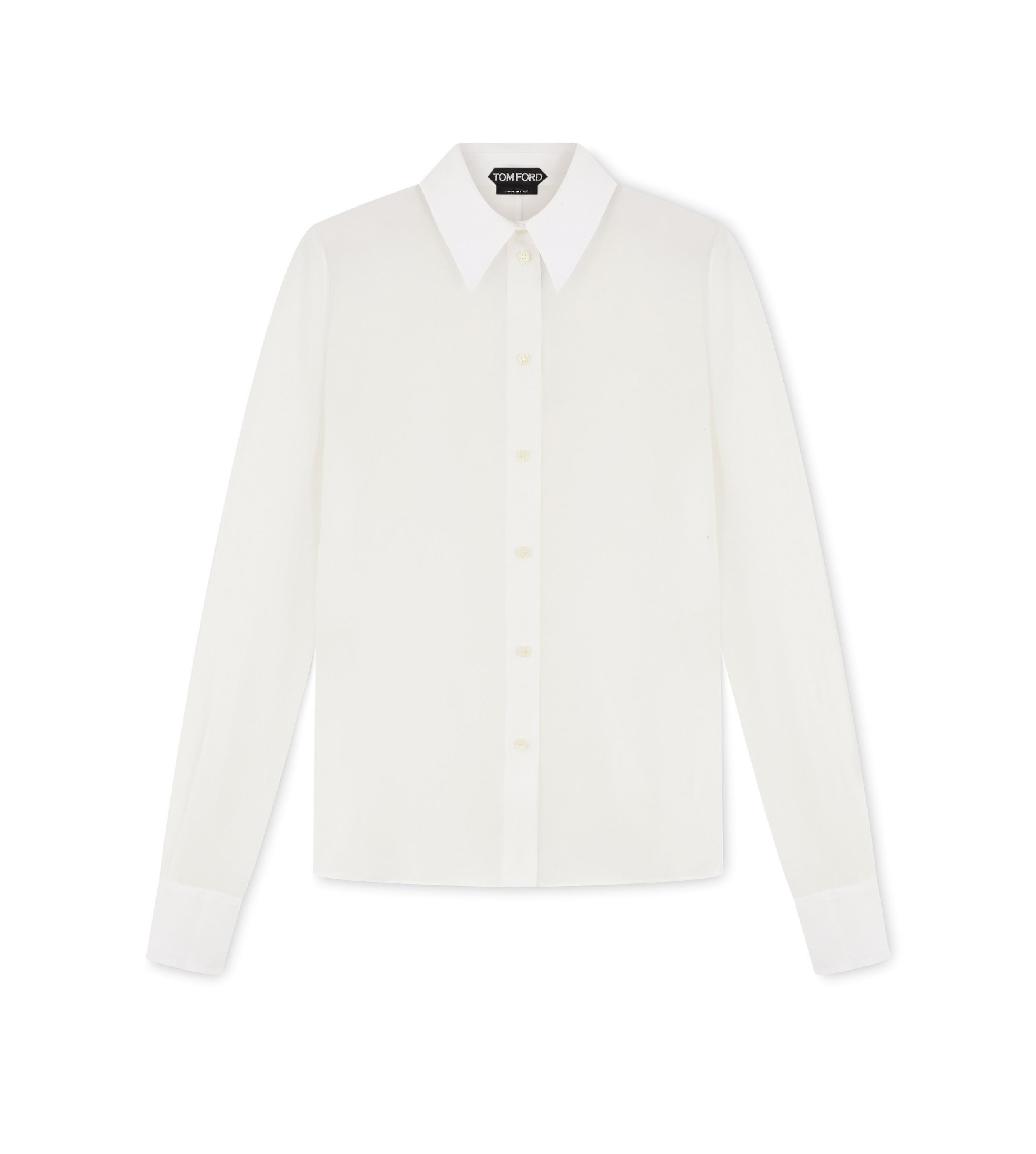 CREPE DE CHINE FITTED SHIRT - 1