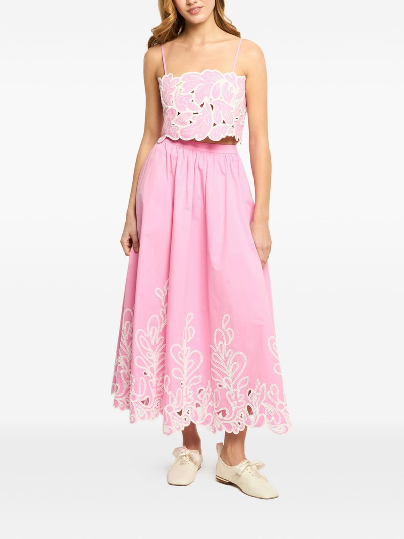 Cinq à Sept Espe Pailey Bloom embroidered flared skirt outlook