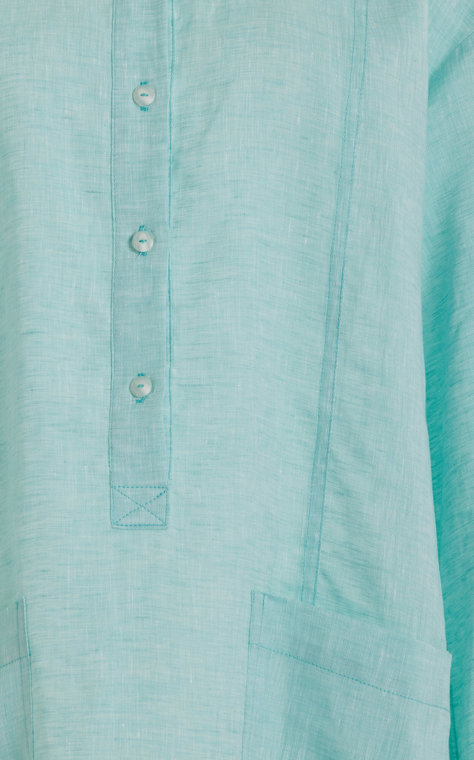 Leiden Organic Linen Tunic Mini Dress green - 5