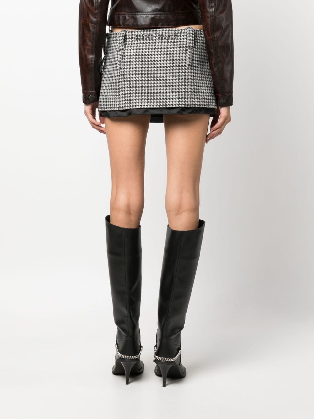 houndstooth-pattern virgin-wool miniskirt - 4