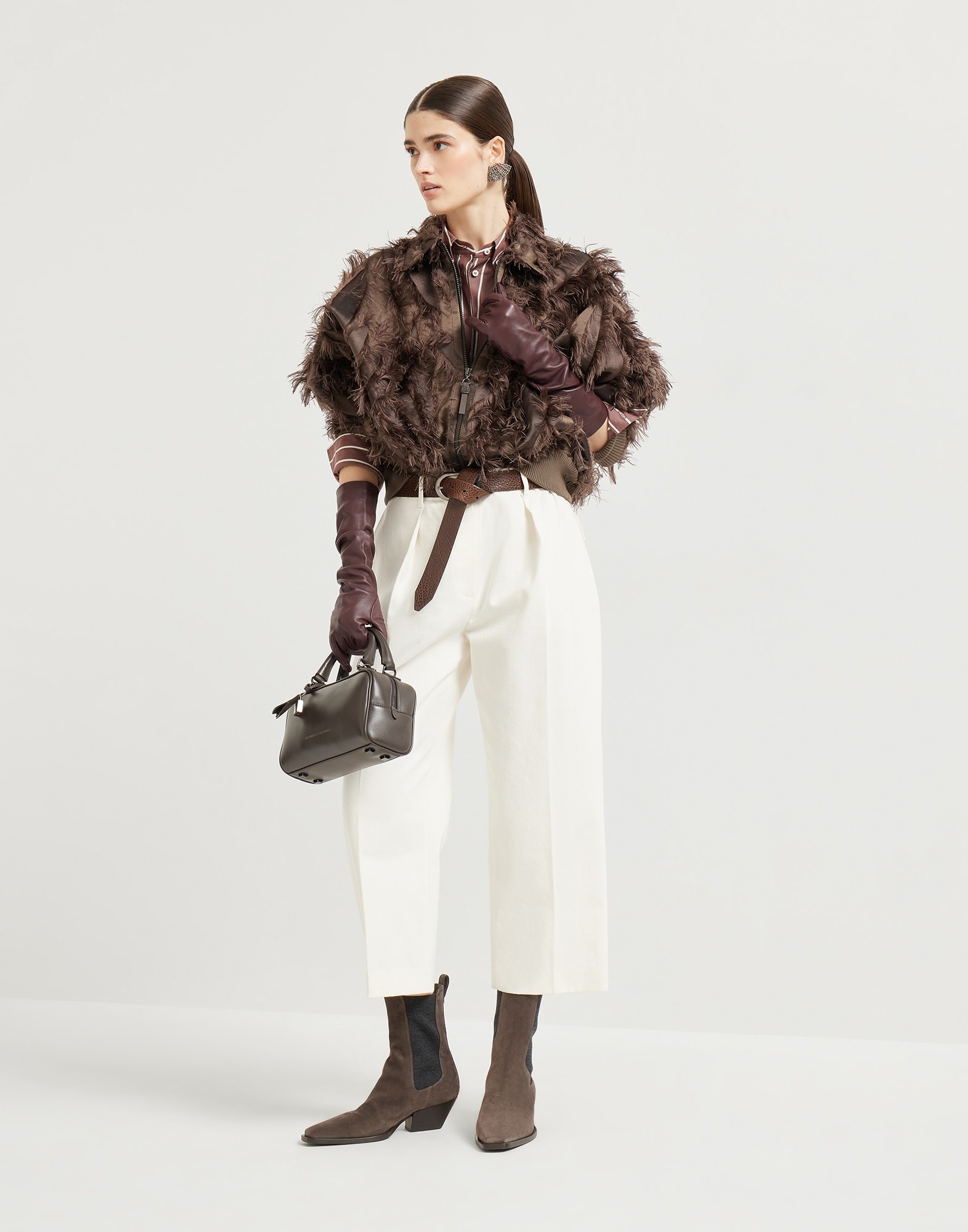 Dracaena fil coupé bomber jacket in techno cotton and silk with shiny zipper pull - 5