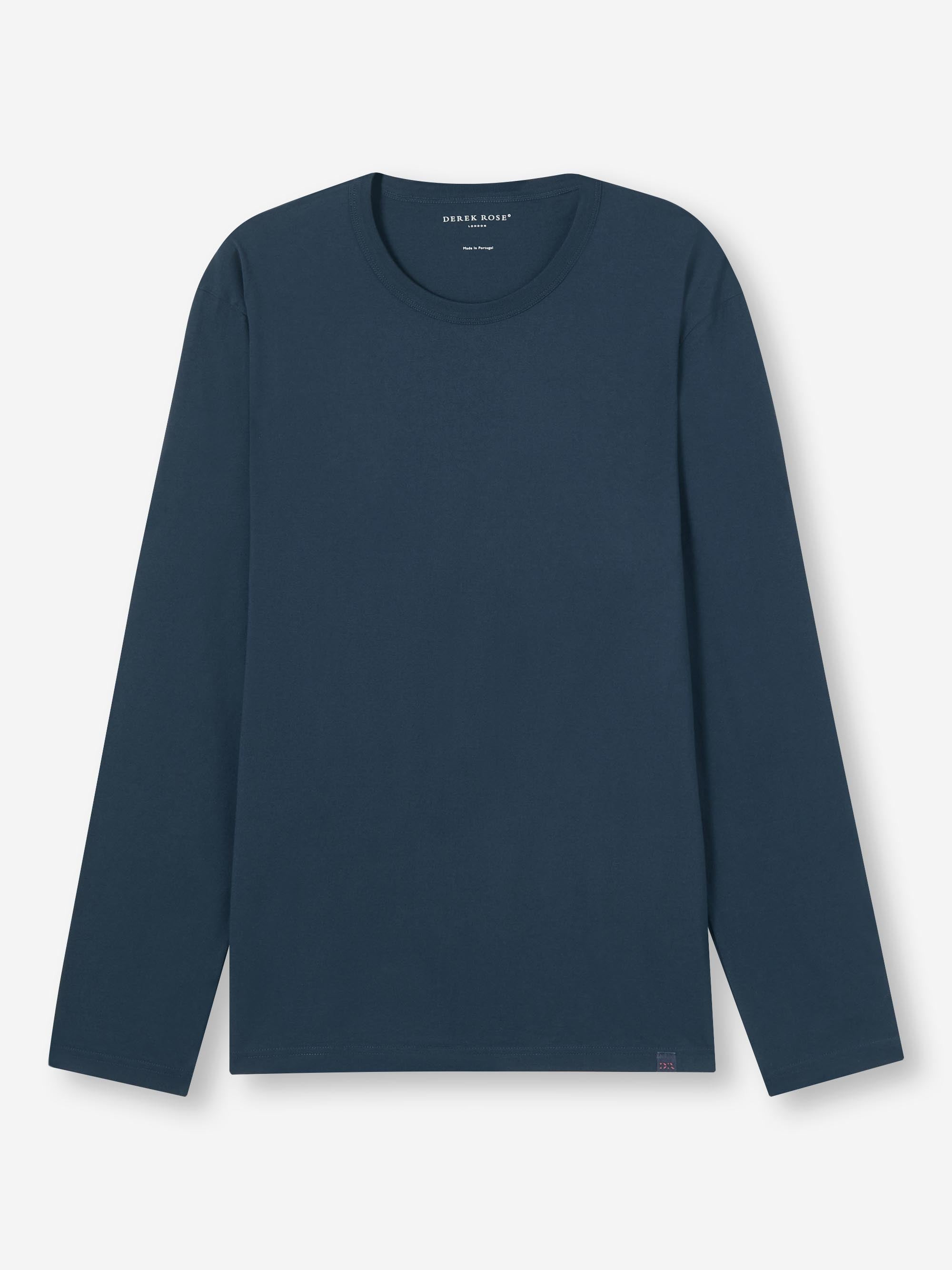 Men's Long Sleeve T-Shirt Barny Pima Cotton Navy - 2