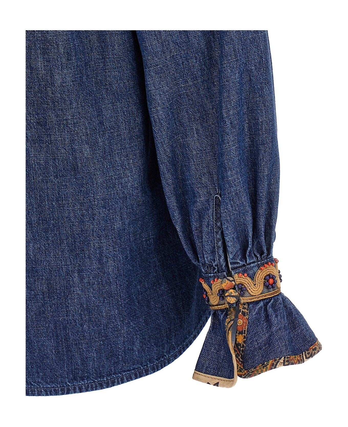 Valentino Garavani Chambray Denim Embroidered Top - 4
