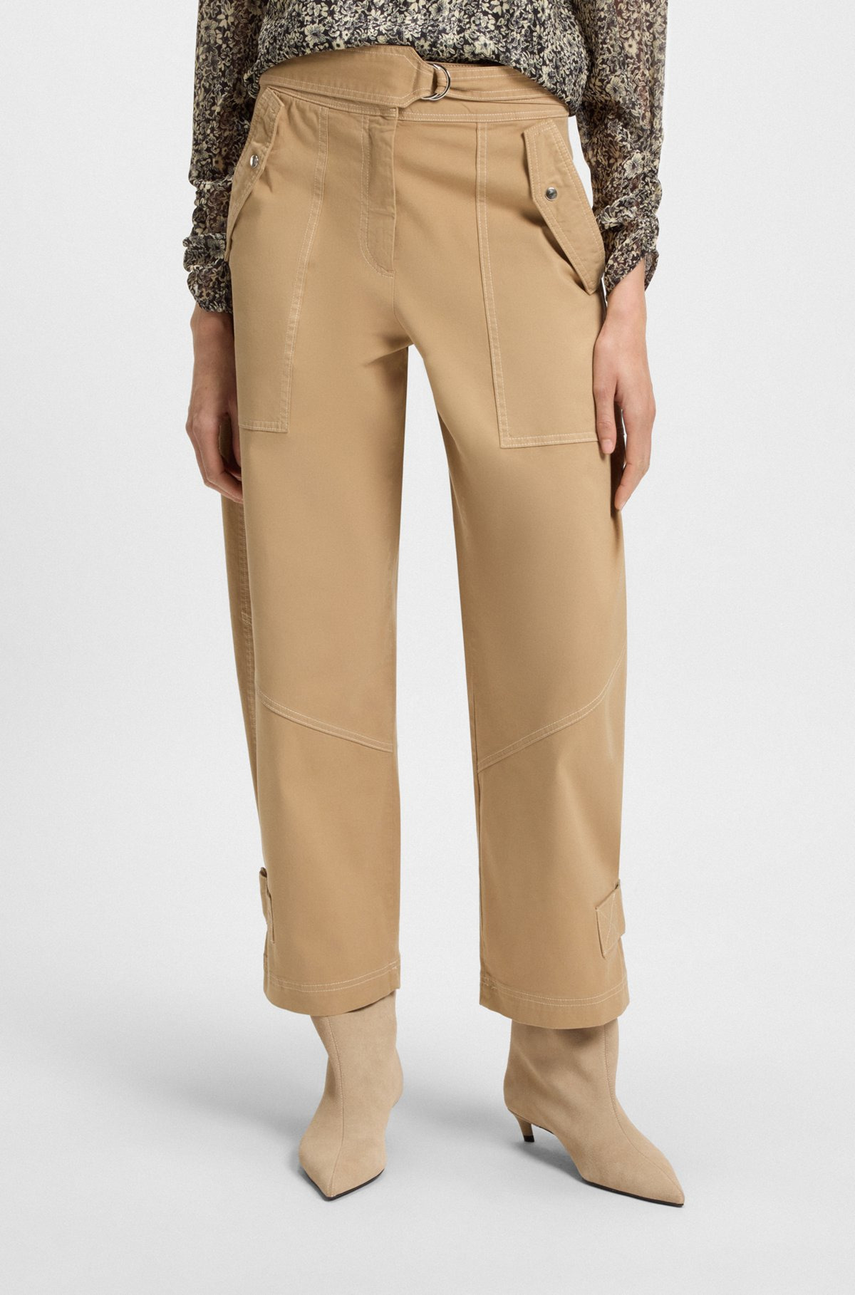 BALLOON-LEG TROUSERS IN PAPER-TOUCH STRETCH-COTTON TWILL - 2