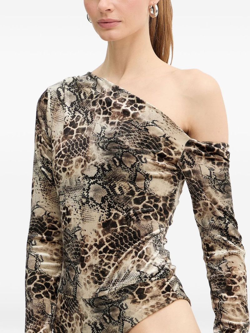 one-shoulder snakeskin-print body 4