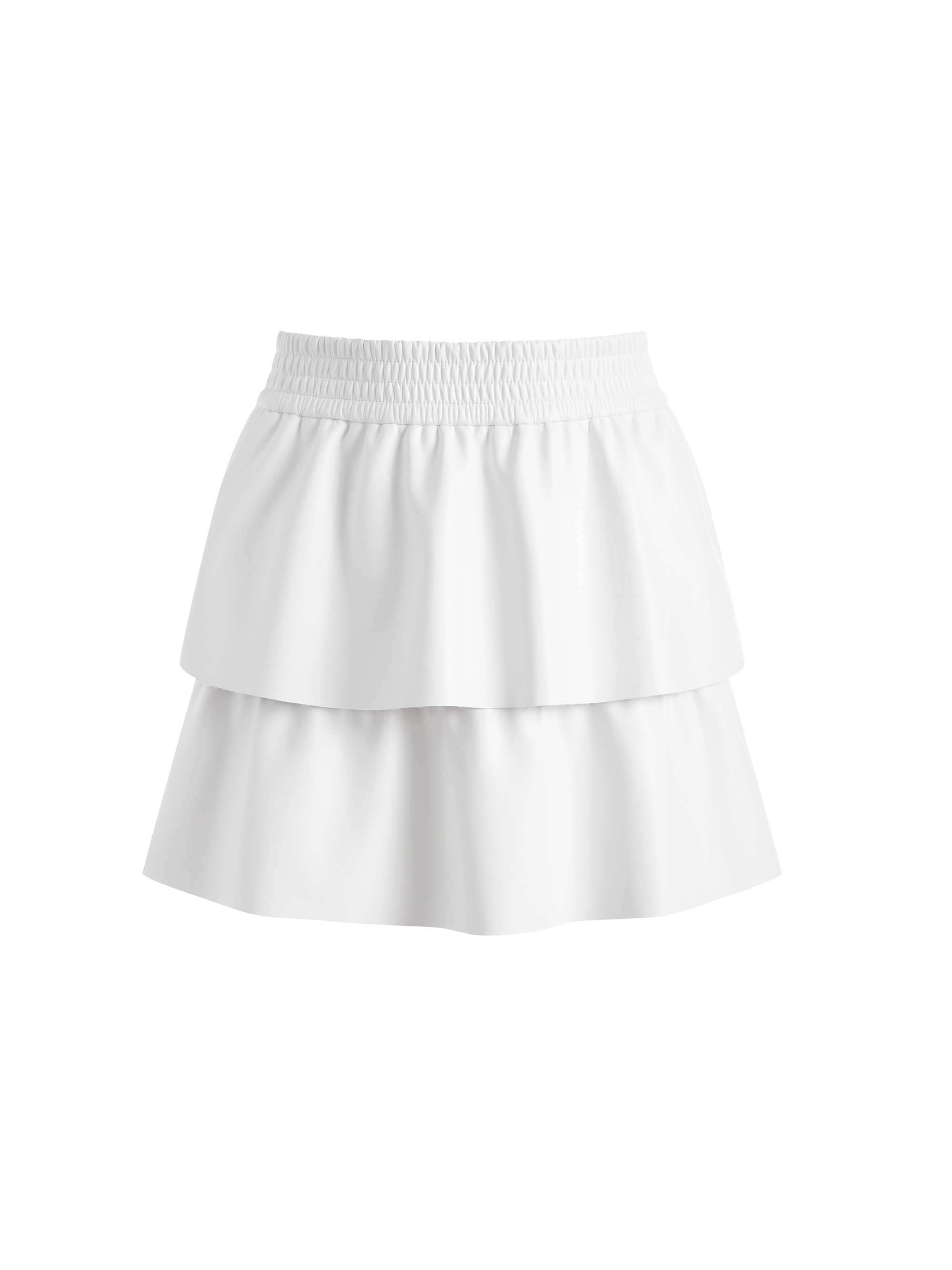 JIA VEGAN LEATHER TIERED MINI SKIRT - 6