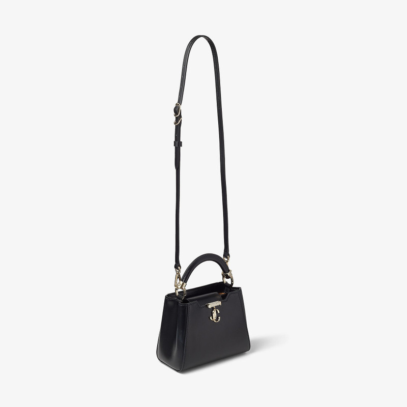 Varenne Top Handle Mini
Black Leather Top Handle Bag with Crystal Bar and JC Emblem 6