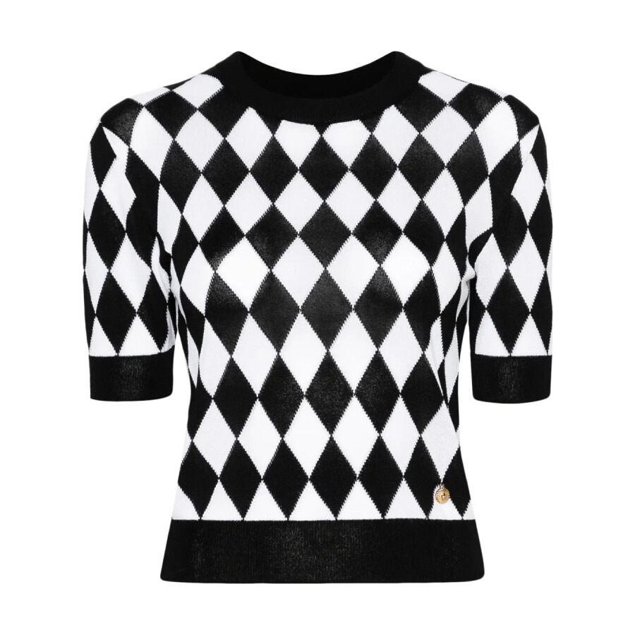 Balmain Diamond-Pattern Knitted Crew-Neck T-Shirt - 5