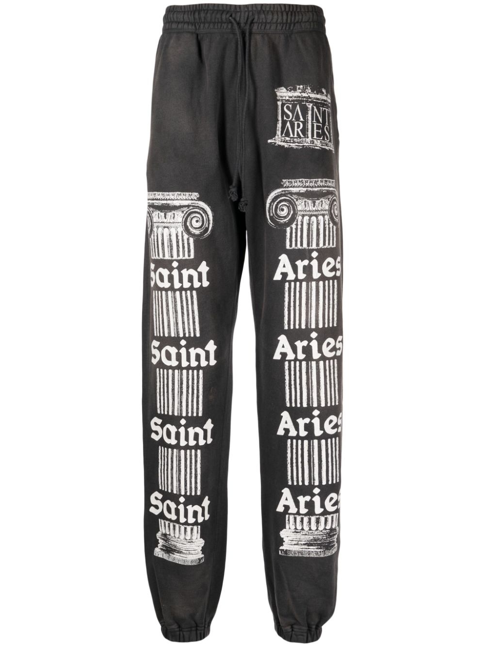 slogan-print cotton track pants - 1