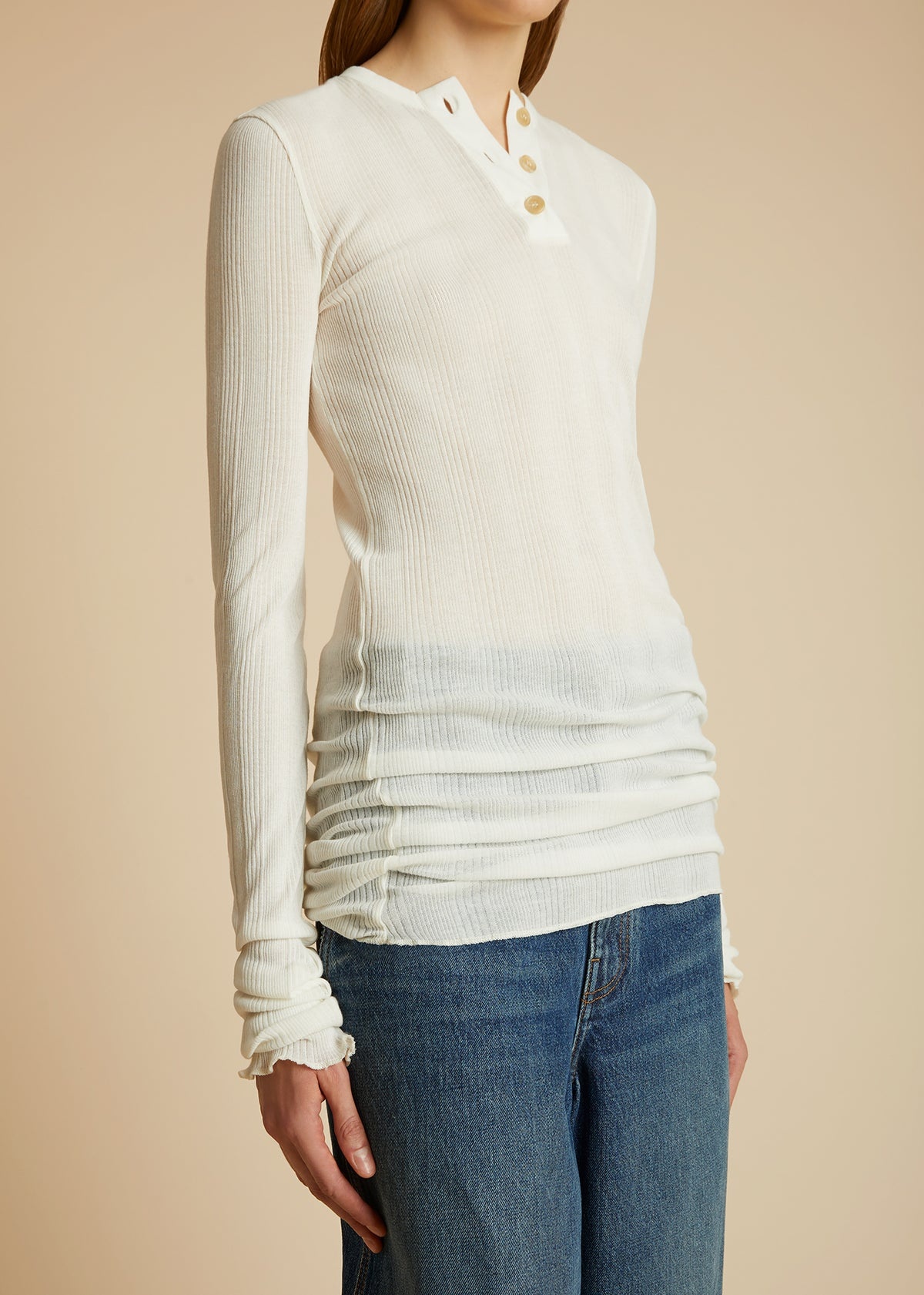 The Byron Top in Cream - 4