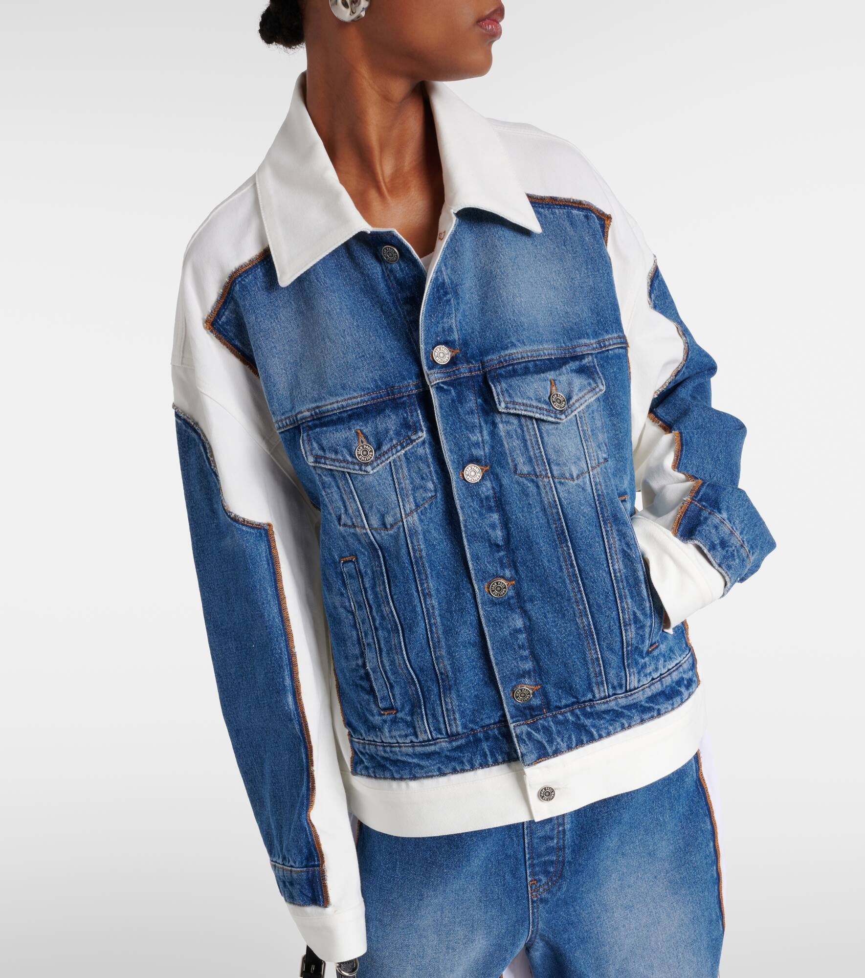 Paneled denim jacket - 4