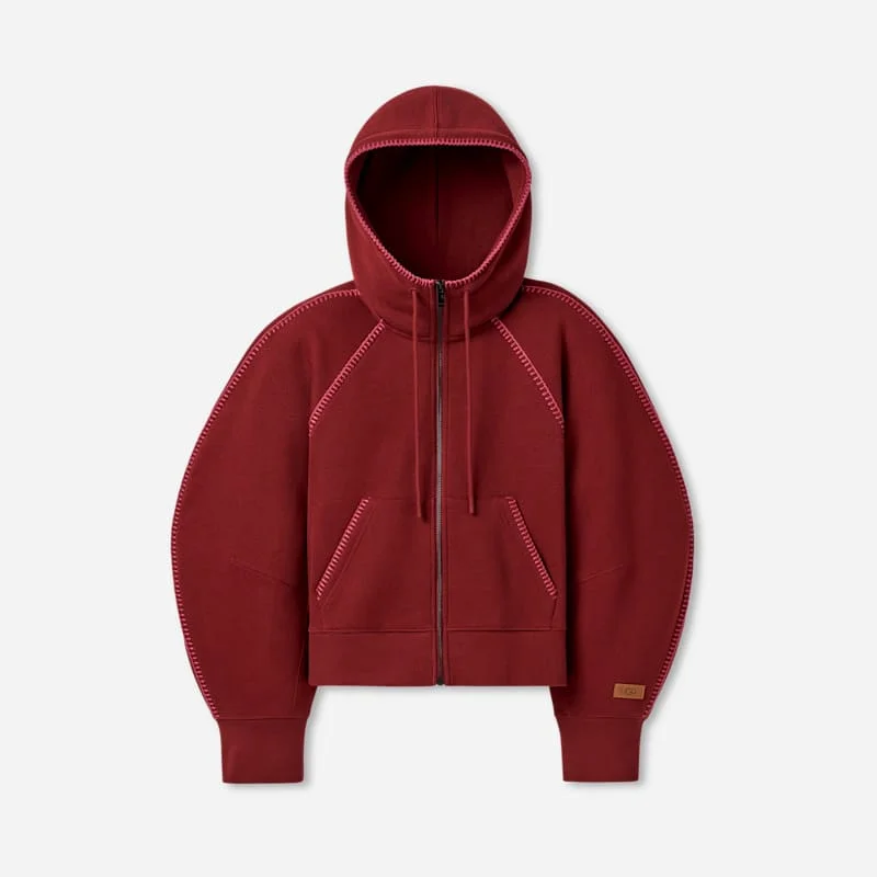 ® Women's Classic Full-Zip Hoodie Tops in Coffee Berry - 1