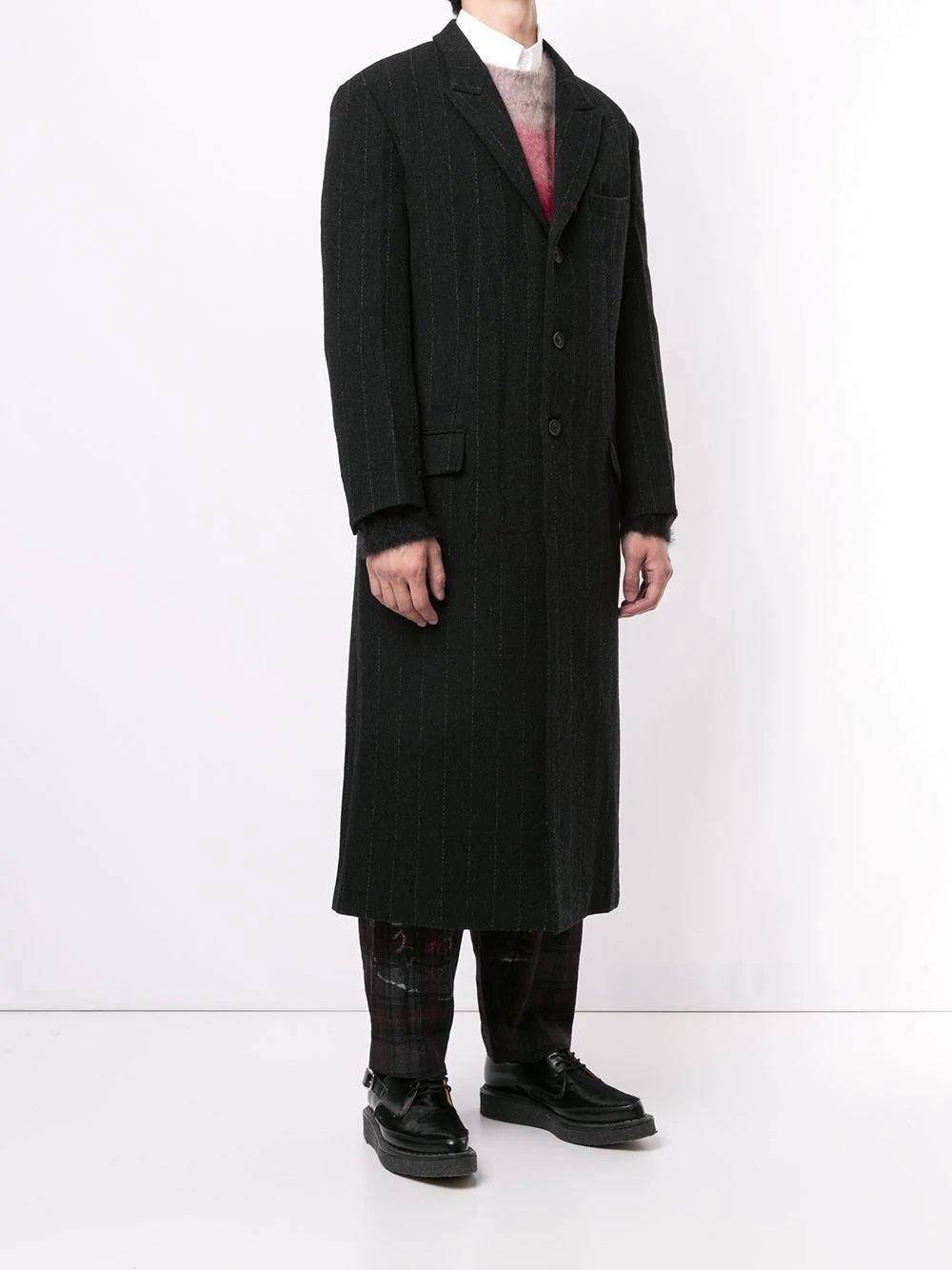 pinstripe single-breasted coat - 3