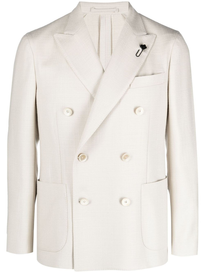 peak-lapel double-breasted blazer 1