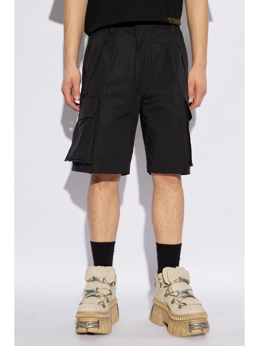 logo-print cargo shorts - 3