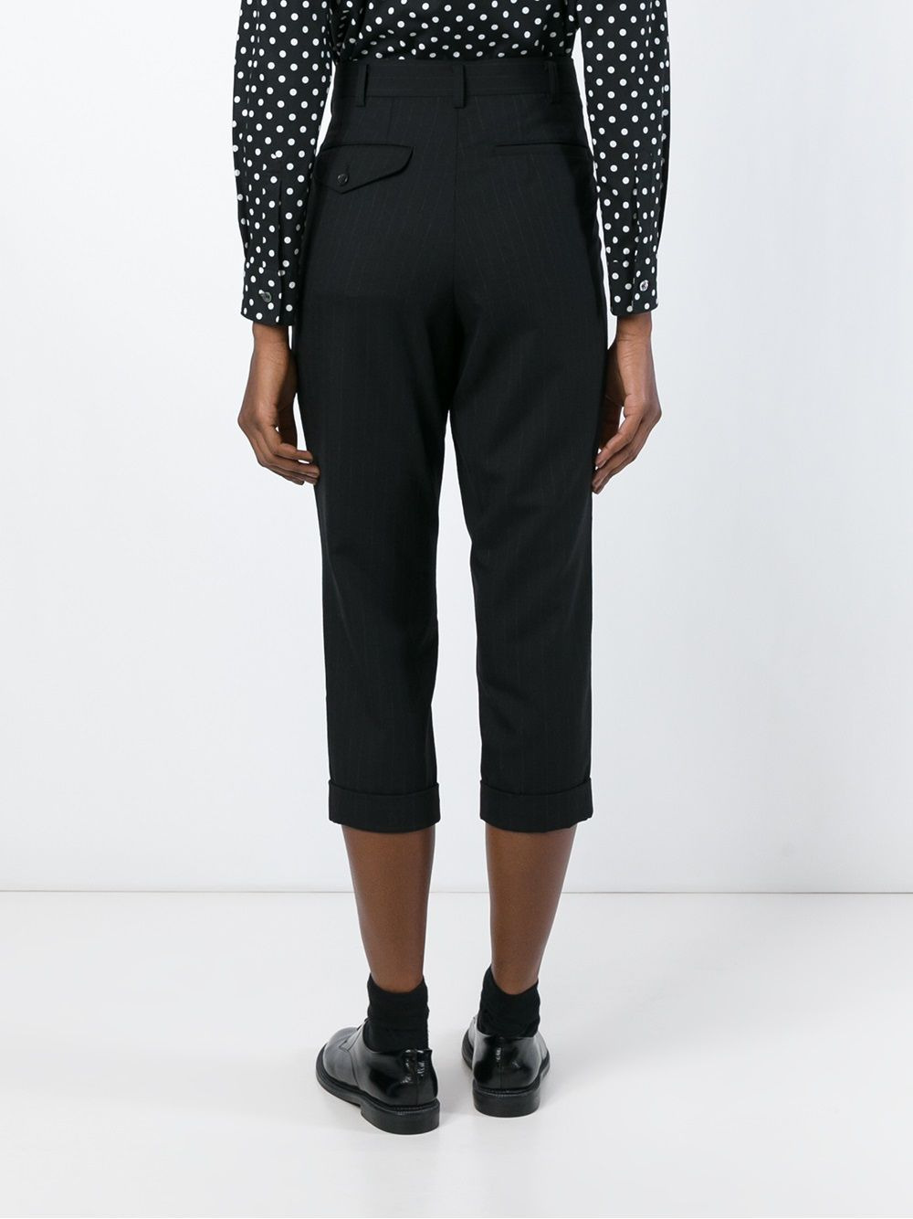cropped pinstripe trousers - 4