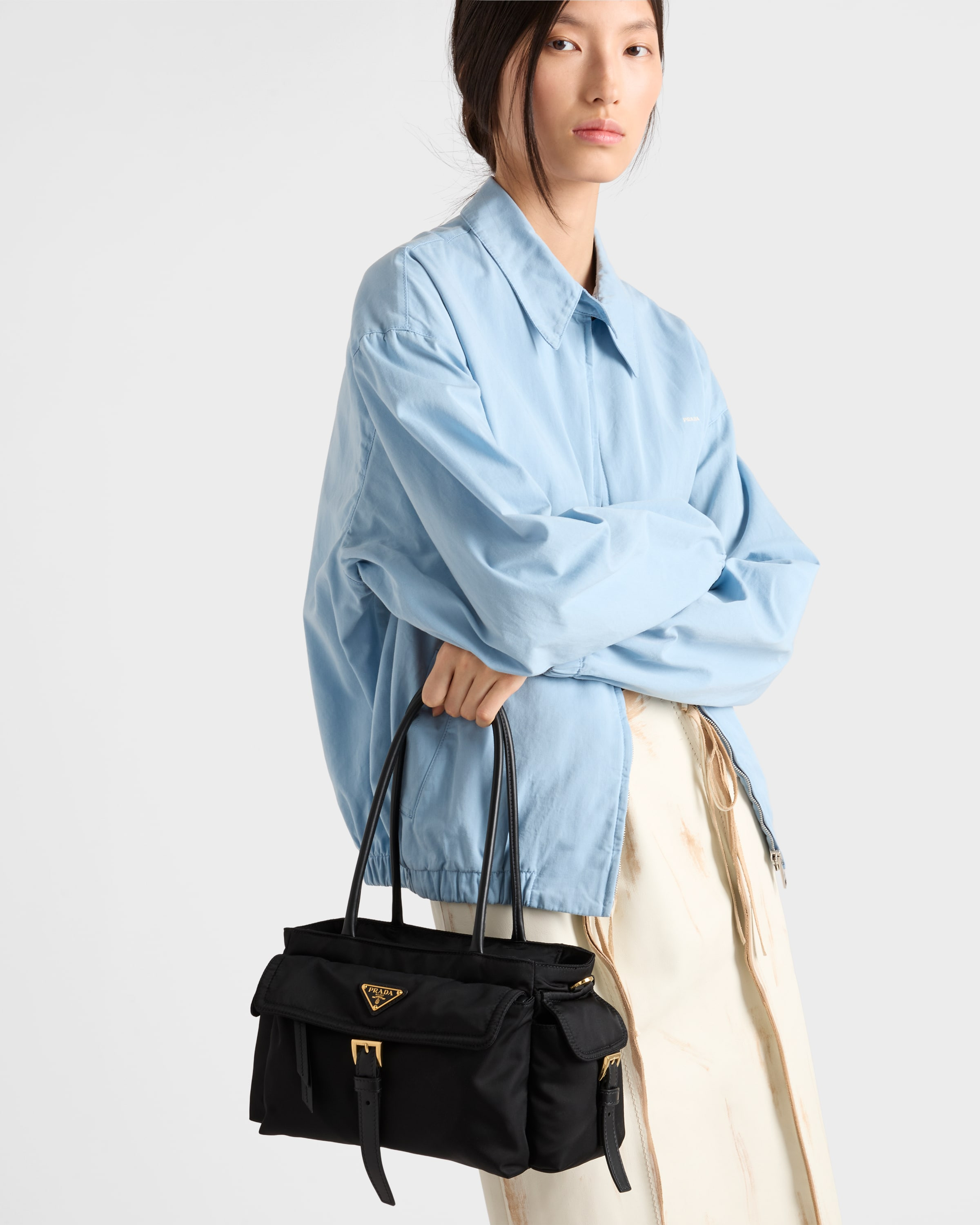 Prada Explore medium Re-Nylon and leather tote bag - 8