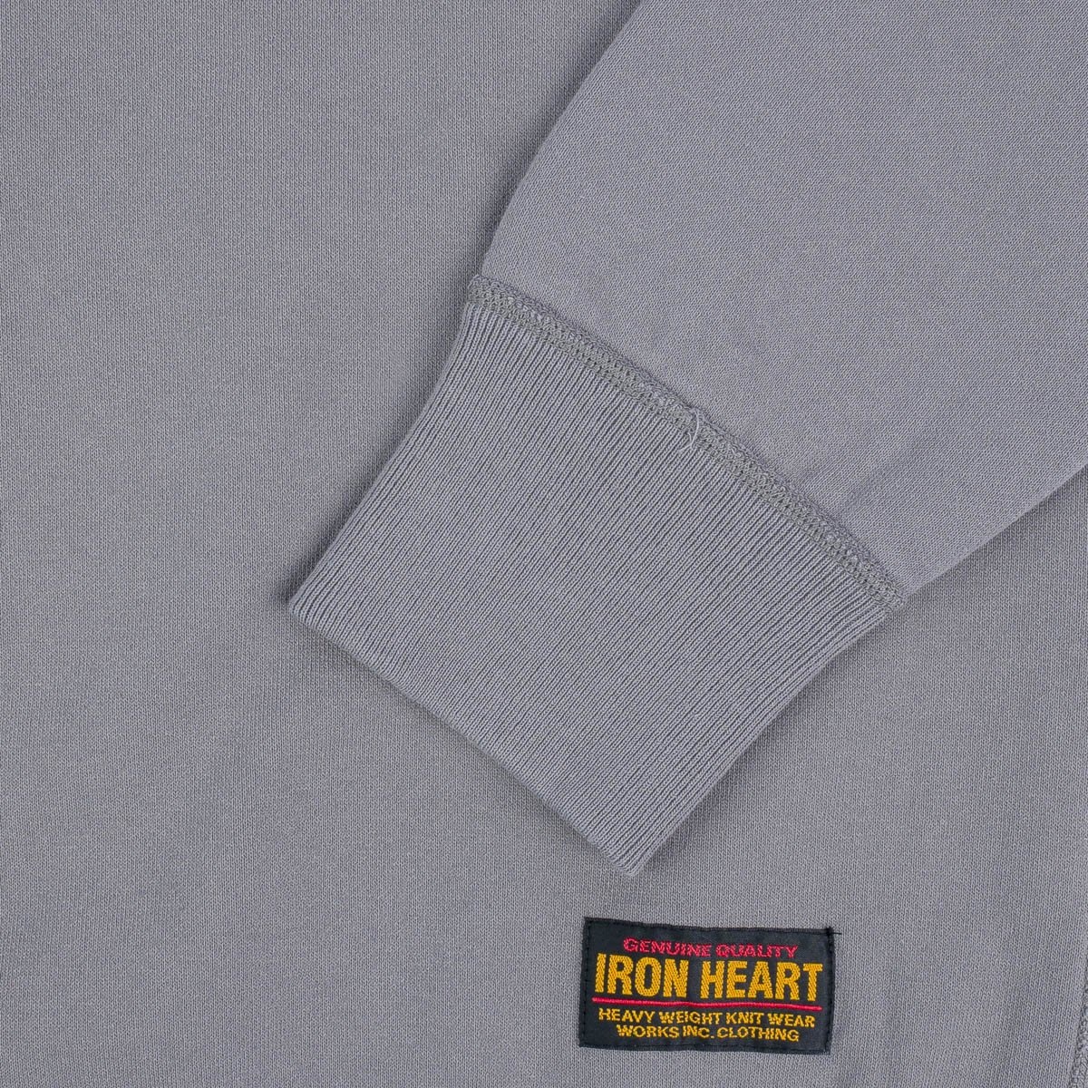 IHSW-68-GRY Printed 14oz Ultra Heavyweight Loopwheel Cotton Crew Neck Sweat - Grey - 10