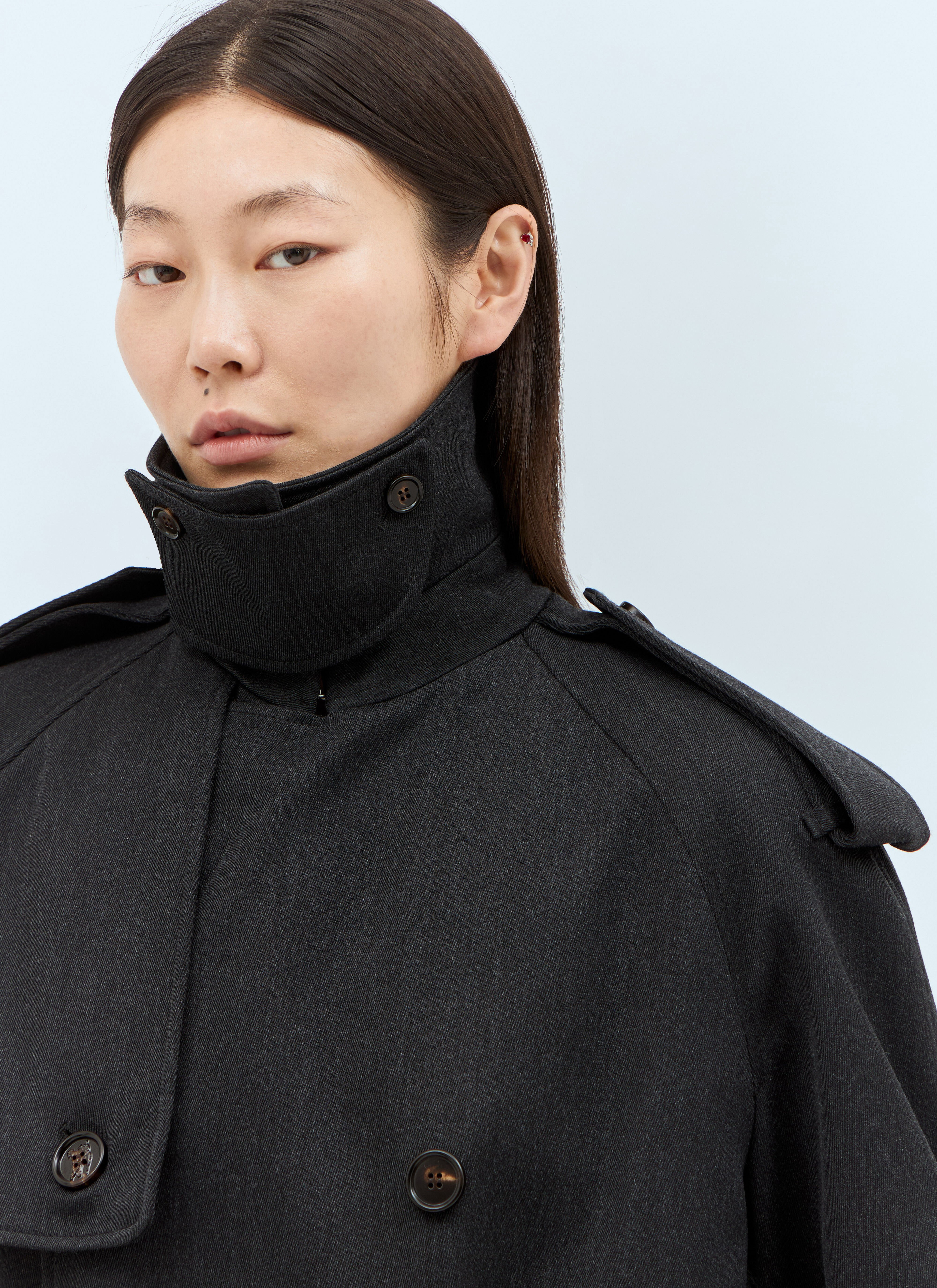 Long Wool Trench Coat - 3