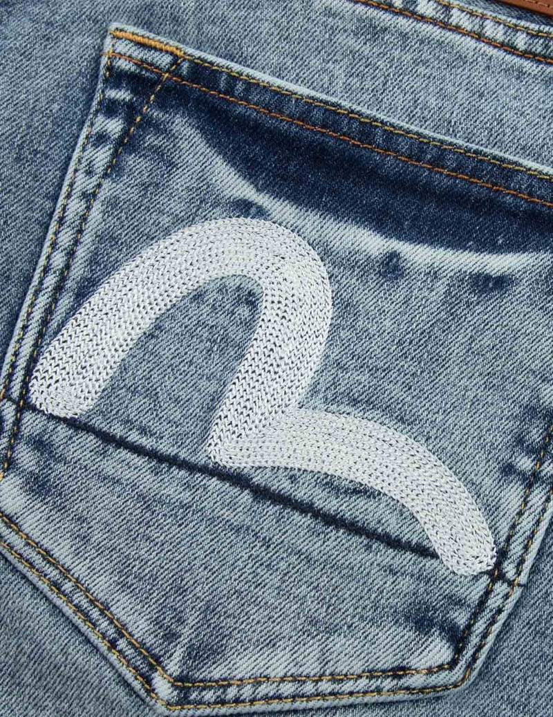 SEAGULL EMBROIDERY DISTRESSED FLEX SKINNY DENIM JEANS #2028 7