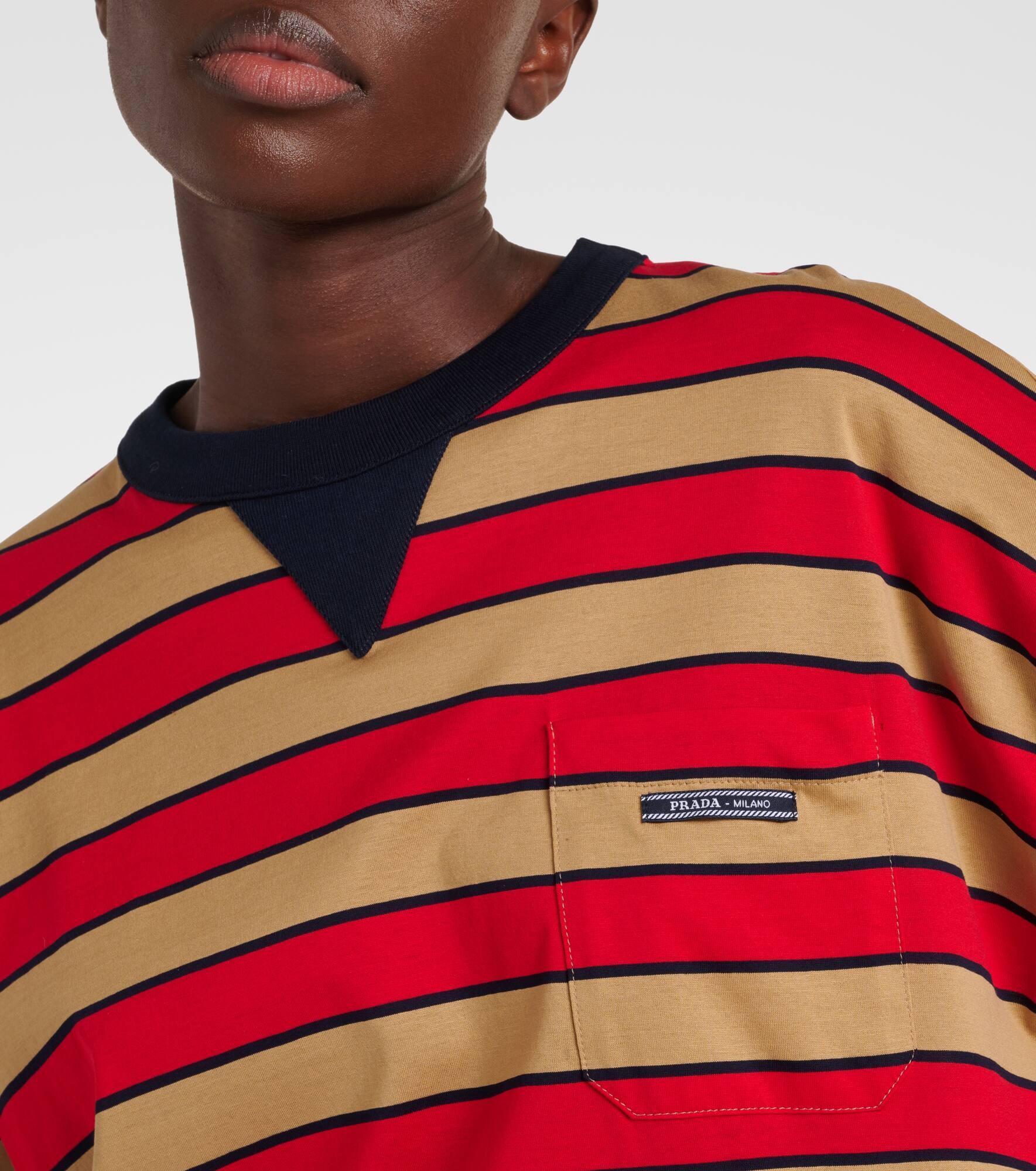 Striped cotton jersey top - 4
