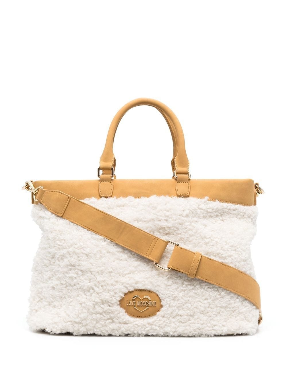 medium faux-shearling tote bag - 1