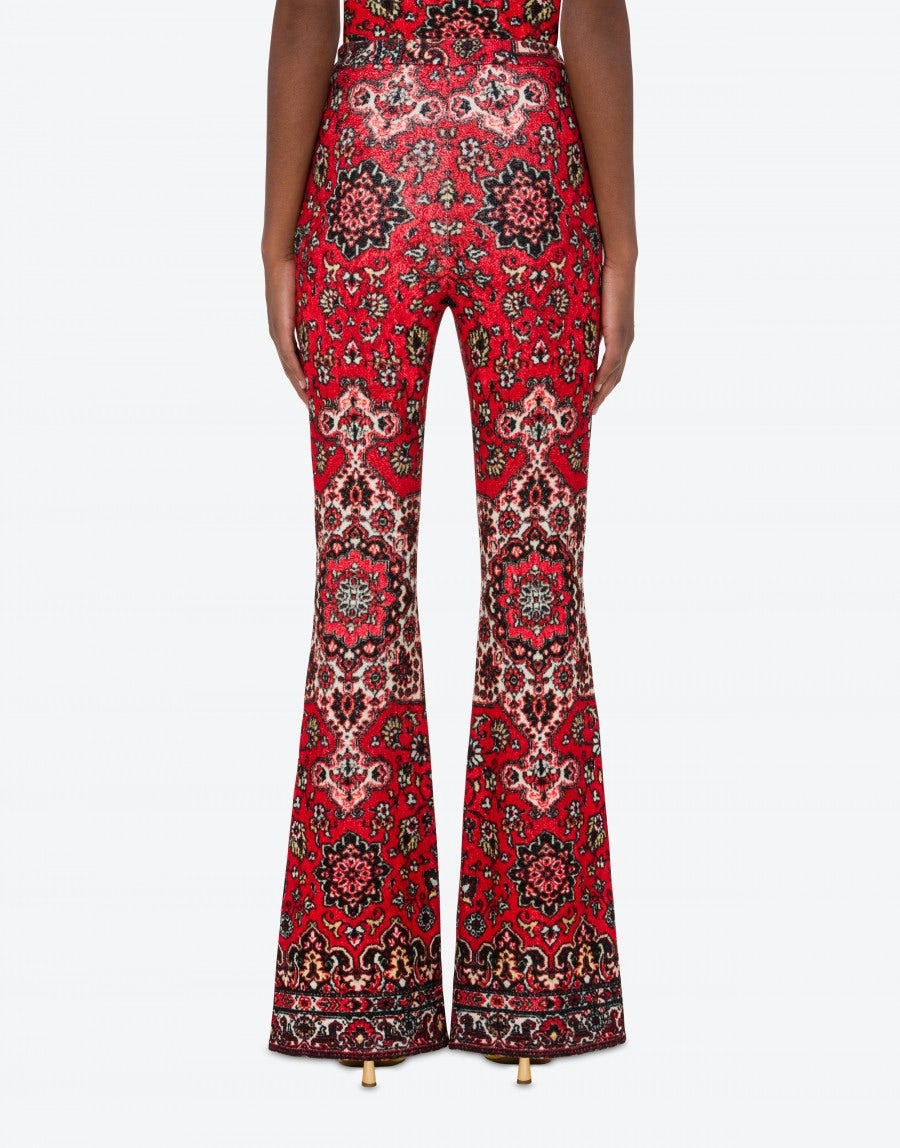 RUG PRINT STRETCH VELVET TROUSERS - 3