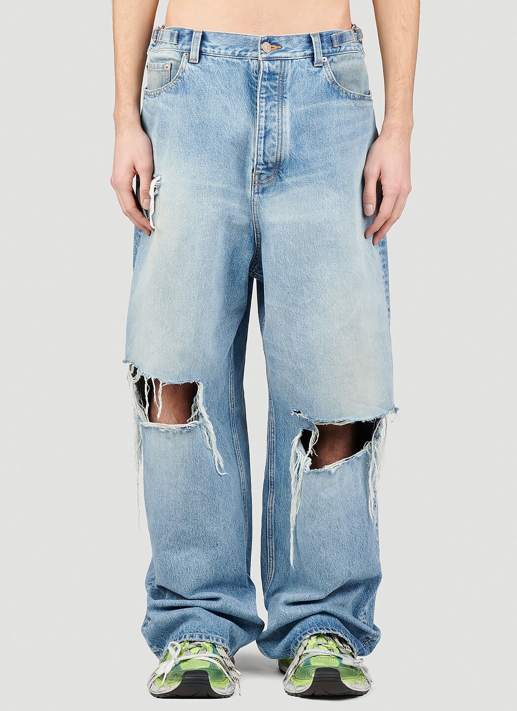 BALENCIAGA Destroyed Baggy Jeans | lncc | REVERSIBLE